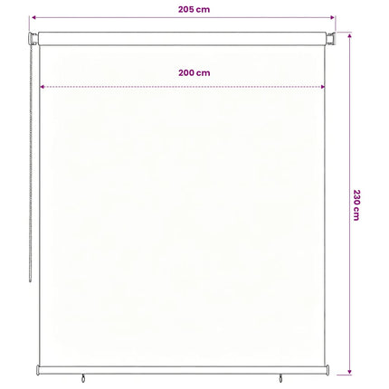 Rullgardin utomhus 225 (B) x 230 (H) cm svart