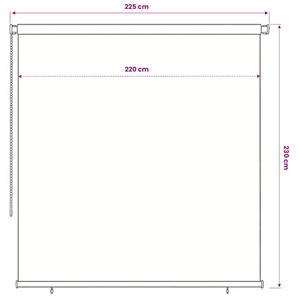 Rullgardin utomhus 245 (B) x 230 (H) cm svart