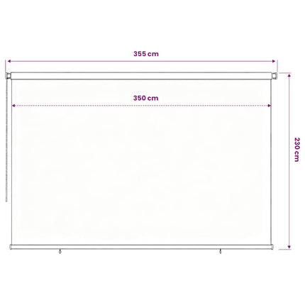 Rullgardin utomhus 355 (B) x 230 (H) cm svart