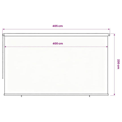 Rullgardin utomhus 405 (B) x 230 (H) cm svart