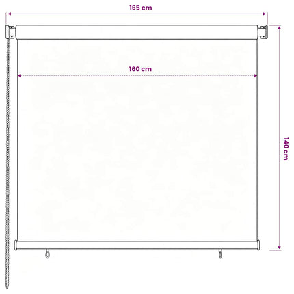 Rullgardin utomhus 165 (B) x 140 (H) cm brun HDPE