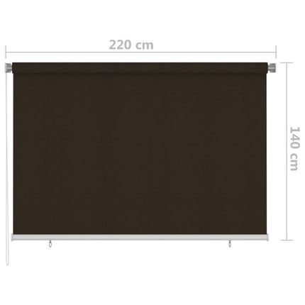 Rullgardin utomhus 225 (B) x 140 (H) cm brun
