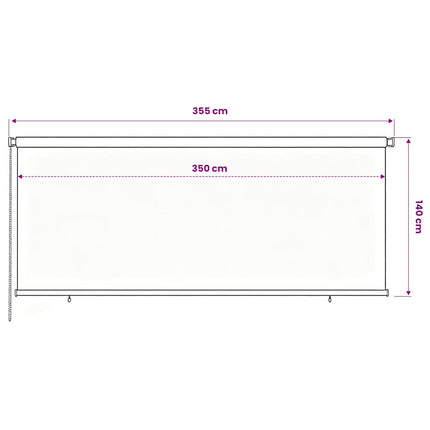 Rullgardin utomhus 355 (B) x 140 (H) cm brun HDPE