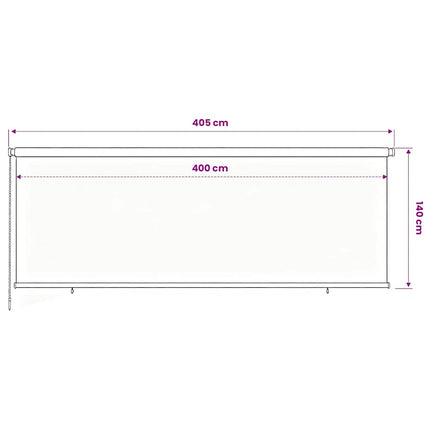 Rullgardin utomhus 405 (B) x 140 (H) cm brun HDPE