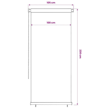 Rullgardin utomhus 65 (B) x 230 (H) cm brun HDPE