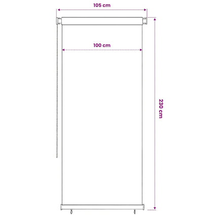 Rullgardin utomhus 105 (B) x 230 (H) cm brun HDPE