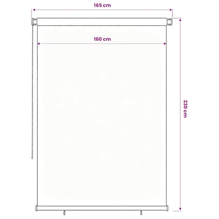 Rullgardin utomhus 165 (B) x 230 (H) cm brun HDPE