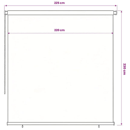 Rullgardin utomhus 225 (B) x 230 (H) cm brun HDPE