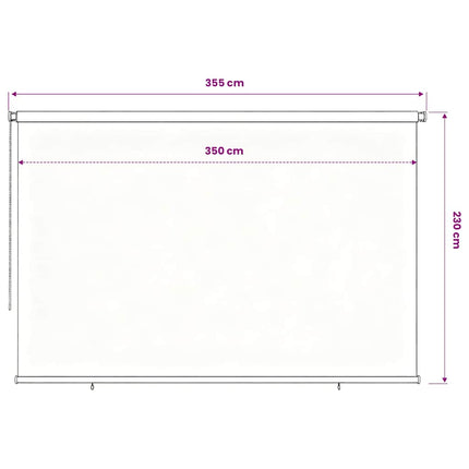 Rullgardin utomhus 355 (B) x 230 (H) cm brun HDPE
