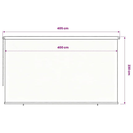 Rullgardin utomhus 405 (B) x 230 (H) cm brun HDPE