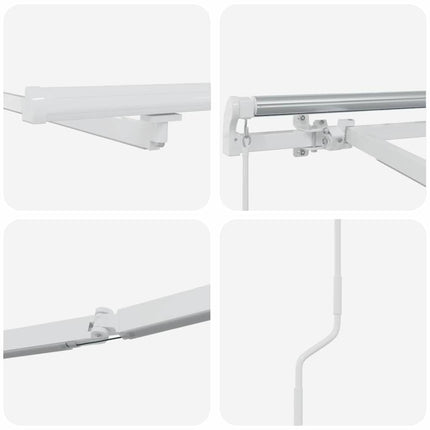 Markisram med LED -remsljus Vit 300 x 250 cm Aluminium