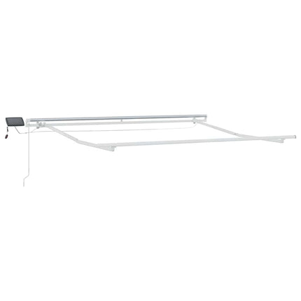 Markisram med LED -remsljus Vit 300 x 250 cm Aluminium