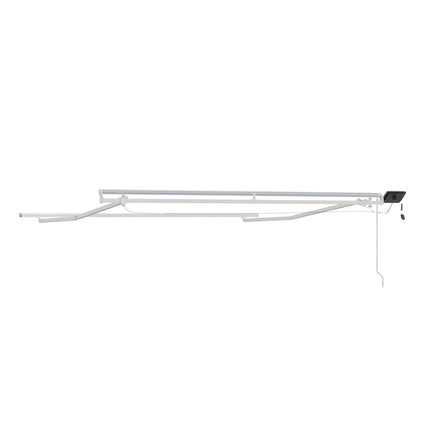 Markisram med LED -remsljus Vit 300 x 250 cm Aluminium