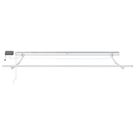 Markisram med LED -remsljus Vit 300 x 250 cm Aluminium