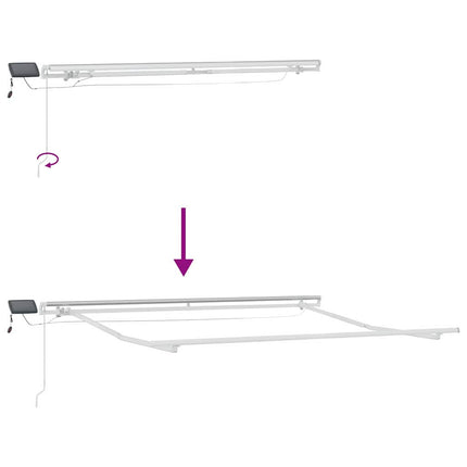 Markisram med LED -remsljus Vit 300 x 250 cm Aluminium