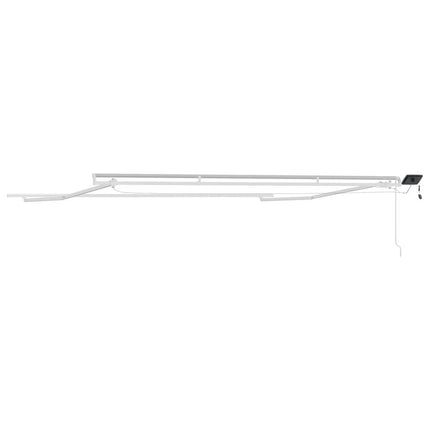 Markisram med LED -remsljus Vit 400 × 300 cm Aluminium