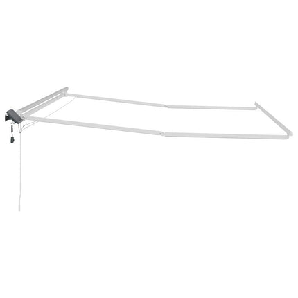 Markisram med LED -remsljus Vit 450 × 300 cm Aluminium