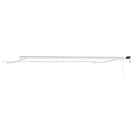Markisram med LED -remsljus Vit 600 × 300 cm Aluminium