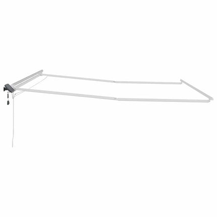 Markisram med LED -remsljus Vit 400 × 350 cm Aluminium
