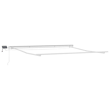 Markisram med LED -remsljus Vit 450 × 350 cm Aluminium