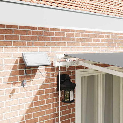 Markisram med LED -remsljus Vit 500 × 350 cm Aluminium