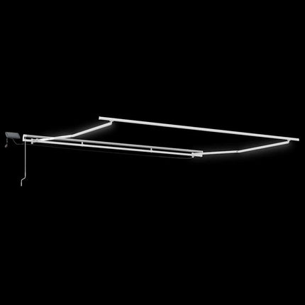 Markisram med LED -remsljus Vit 500 × 350 cm Aluminium