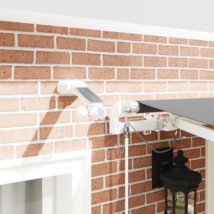 Markisram med LED -remsljus Vit 350 x 250 cm Aluminium
