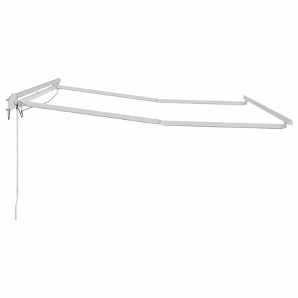 Markisram med LED -remsljus Vit 350 x 250 cm Aluminium