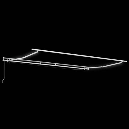 Markisram med LED -remsljus Vit 400 × 300 cm Aluminium