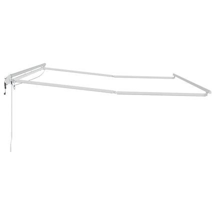 Markisram med LED -remsljus Vit 500 × 300 cm Aluminium