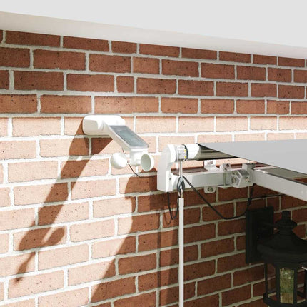 Markisram med LED -remsljus Vit 400 × 350 cm Aluminium