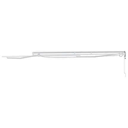 Markisram med LED -remsljus Vit 450 × 350 cm Aluminium