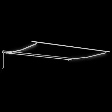 Markisram med LED -remsljus Vit 500 × 350 cm Aluminium