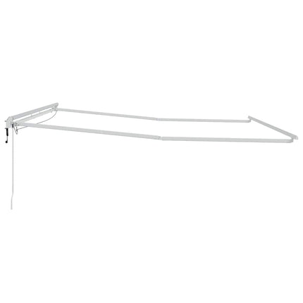 Markisram med LED -remsljus Vit 500 × 350 cm Aluminium