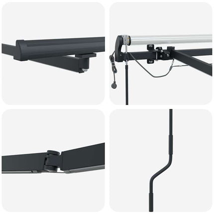 Markisram med LED -remsljus Antracit 600 × 350 cm Aluminium