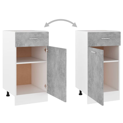 Underskåp med låda betonggrå 40x46x81,5 cm konstruerat trä