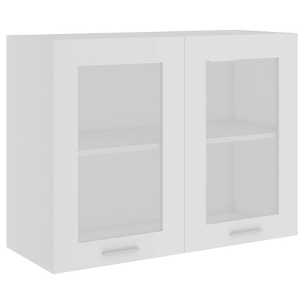 Väggskåp glas “Lyon” vit 80x31x60 cm konstruerat trä