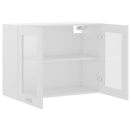 Väggskåp glas “Lyon” vit 80x31x60 cm konstruerat trä