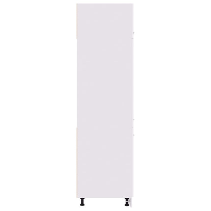 Skåp för kylskåp “Lyon” vit 60x57x207 cm konstruerat trä