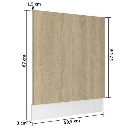 Front för diskmaskin “Lyon” sonoma-ek 59,5x3x67 cm