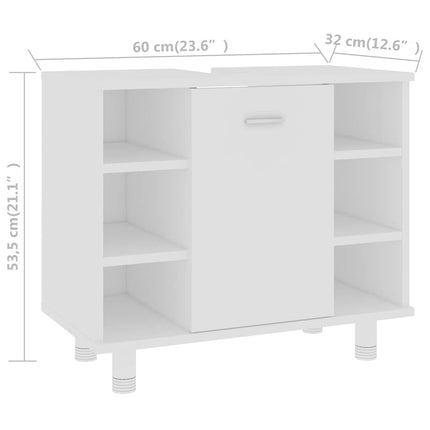 Badrumsskåp vit 60x32x53,5 cm konstruerat trä