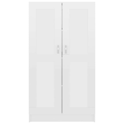 Bokskåp vit högglans 82,5x30,5x150 cm konstruerat trä