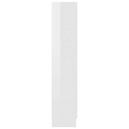 Bokskåp vit högglans 82,5x30,5x150 cm konstruerat trä