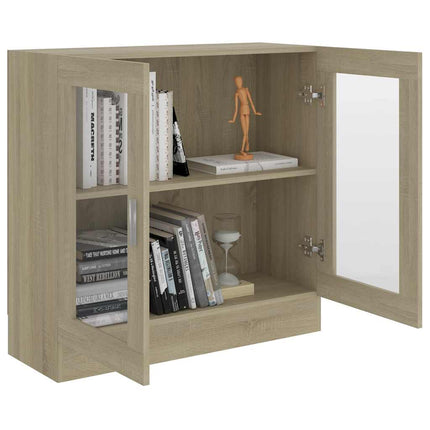 Vitrinskåp sonoma-ek 82,5x30,5x80 cm konstruerat trä