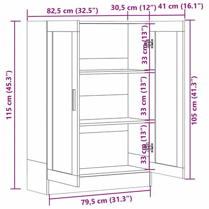 Vitrinskåp vit 82,5x30,5x115 cm konstruerat trä