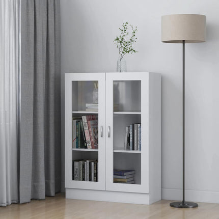 Vitrinskåp vit 82,5x30,5x115 cm konstruerat trä