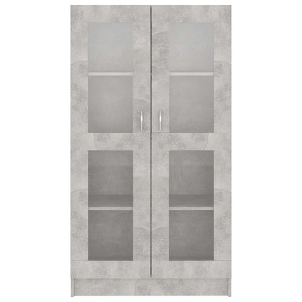 Vitrinskåp betonggrå 82,5x30,5x150 cm konstruerat trä