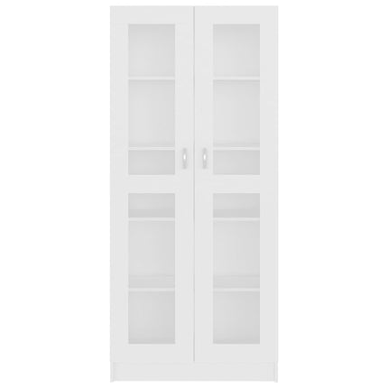 Vitrinskåp vit 82,5x30,5x185 cm konstruerat trä