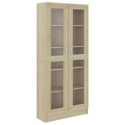 Vitrinskåp sonoma-ek 82,5x30,5x185 cm konstruerat trä