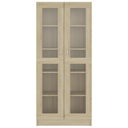 Vitrinskåp sonoma-ek 82,5x30,5x185 cm konstruerat trä